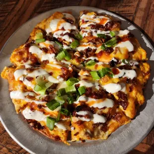 Buffalo chicken flat bread