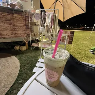 Drink and merch all in one pic, Halloween special