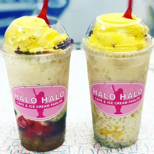 Classic Halo-Halo with Cashew Langka Ice Cream &amp; Ginataang Con Jielo with Cashew Langka Ice Cream