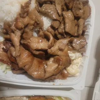 C3. Hawaiian BBQ Chicken & Beef Combo Plate