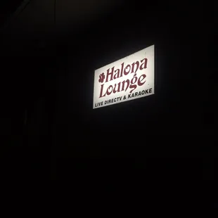 a sign in the dark