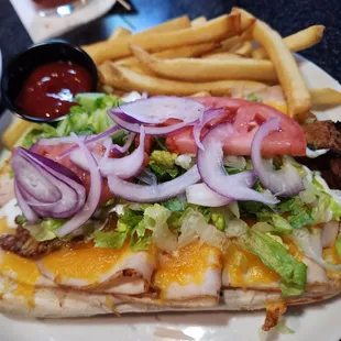 Turkey Bacon Ranch with fries