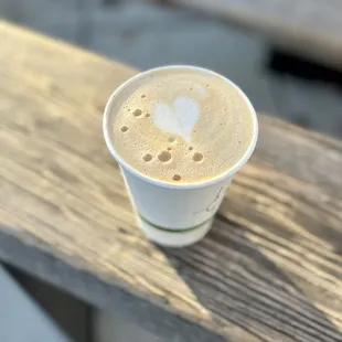 a cup of coffee on a table