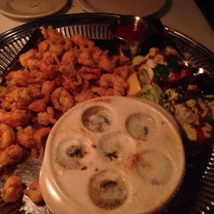 Escargot, crawfish tails, &amp; shrimp remoulade. Delicious!!! :)