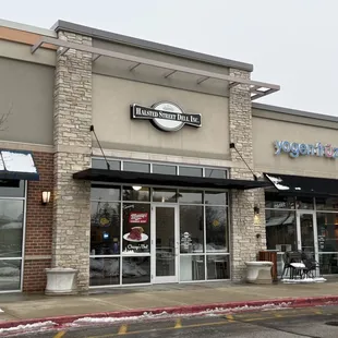 Strip mall storefront.