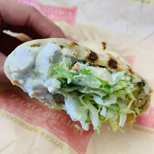 Tarragon Chicken Salad Wrap $7. A fav!