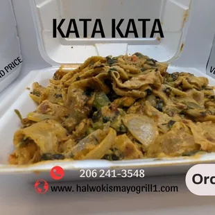 kata Kata,Chapati,Spinach,souce  Chicken or Beef or Fish or Lamb Gyro