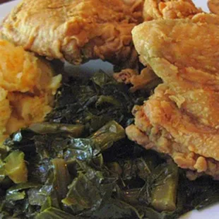 Mo-T&apos;s Fried Chicken, Kim&apos;s Collard Greens and Big Mamma&apos;s Macaroni &amp; Cheese