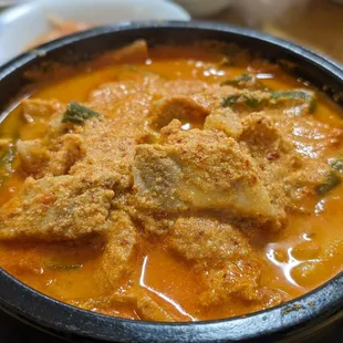 Kimchi pork belly biji stew