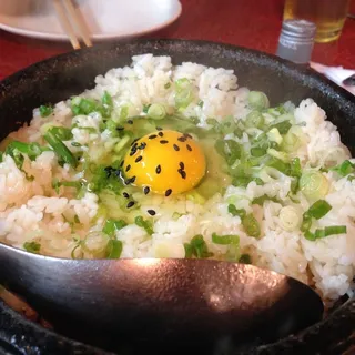 Kimchi Rice In Sizzling Stone Bowl