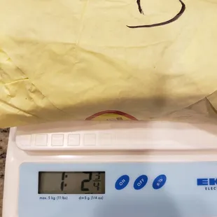 Weight of Double Meat Burrtito #1