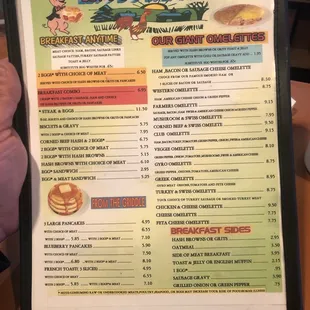 Current breakfast menu 2022
