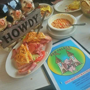 Beans n Ham Soup with Ham Sandwich