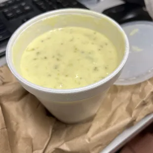 Cream of broccoli a little salty but decent