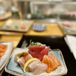 Assorted Sashimi (salmon, tuna, albacore, yellowtail)