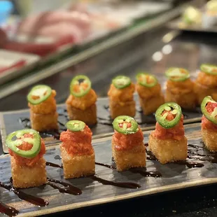 Crispy Rice with spicy Tuna/ salmon