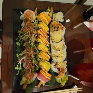 a plate of food on a table