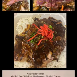 12/2/22 &quot;Hayashi&quot; steak (rib eye) $26