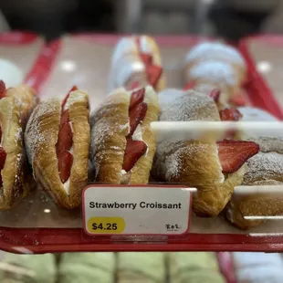 strawberries and croissants on sticks