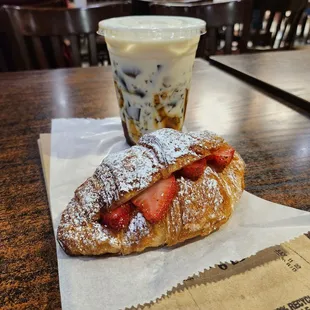 coffee jelly $3.75 strawberry croissant $4.25