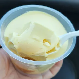 Soft Pudding  (vanilla flavor flan-like texture with caramel on bottom)