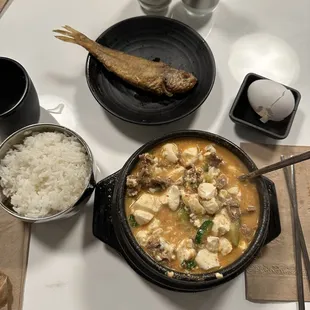 Beef tofu soup