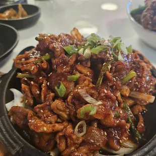 The spicy pork - a little too much on the sweet side