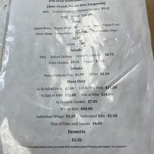 menu