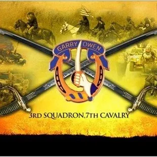 two crossed swords and a red squadron emblem