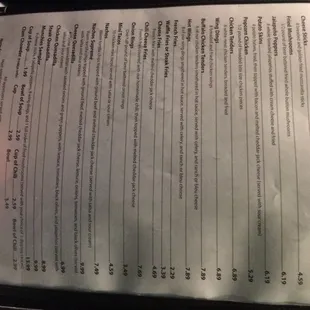 menu