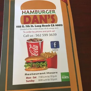 Menu cover