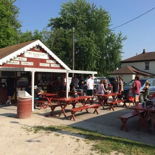 The ordering and main seating.