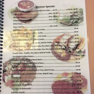 sushi and sashimi, menu