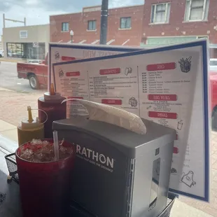 Cozy booth with a view of downtown Ardmore!