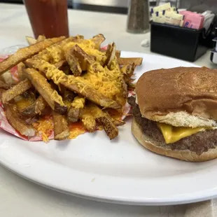 Regular Burger and Cheese Fries