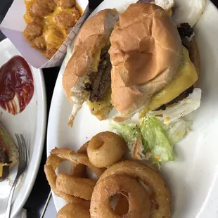 Lucy with onion rings