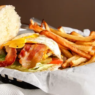 Hangover burger and handcut fries