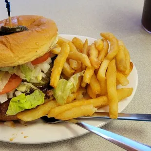 Kicker and fries . I miss the wedges.