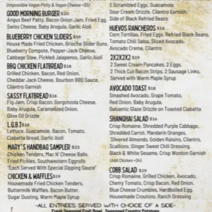 BRUNCH FOOD MENU