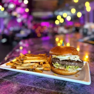 Breakfast Burger with a fried egg