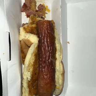 a hot dog and french fries