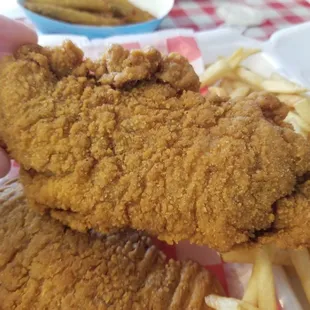 Look how big these chicken strips are!