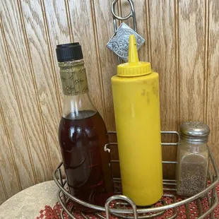 Dirty mustard bottle.