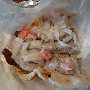 Horrible gyro no taste, sauce is watered down .