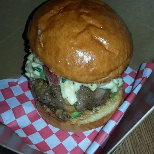 This is the massive entwined delicacies in one burger