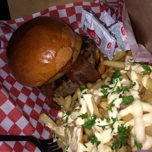 Hab Burger with Garlic Fries