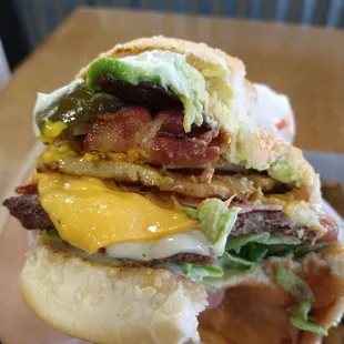 Big stack of yummy ingredients.