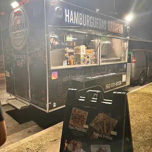 a food truck at night