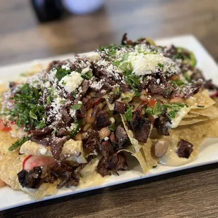 Roosevelt Row Nachos with added Carne Asada