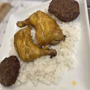 Air fried chicken and lamb burgers